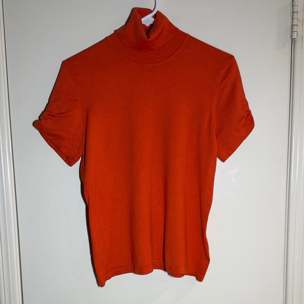 James Perse Women’s Short Sleeved Turtleneck Lightweight Sweater